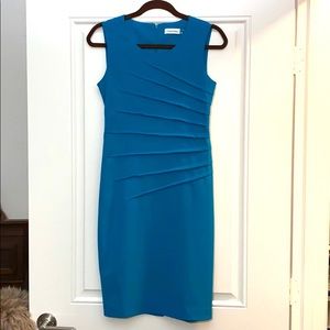 Calvin Klein Starburst Sheath Dress Teal